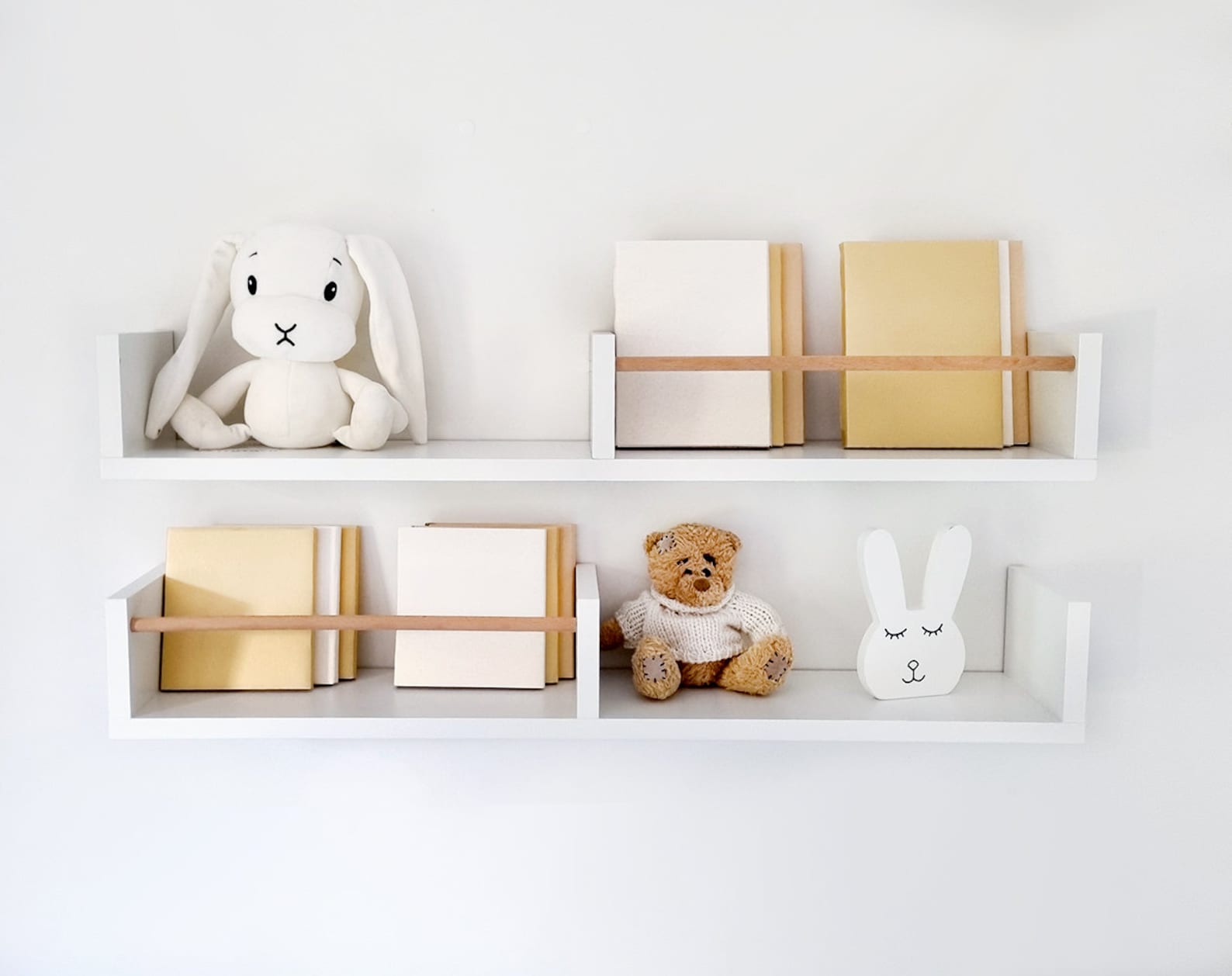 White Floating Shelves Nursery, Scandinavian Shelves for Girls Room ...