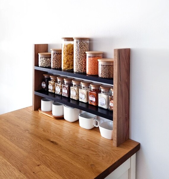 Kitchen Counter Shelf, Countertop Spice Rack, Kitchen Countertop Shelf,  Shelf Rack Counter Top Organizer, Modern Farmhouse Kitchen Decor