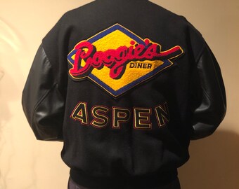Rare Vintage ASPEN BOOGIE'S DINER men's bomber jacket skier gift Aspen memorabilia