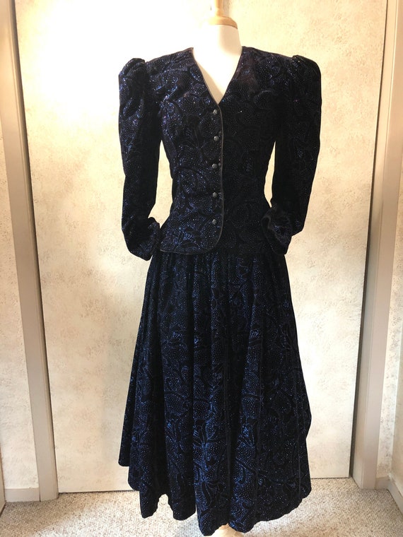 SCOTT MCCLINTOCK vintage midnight blue sparkle vel