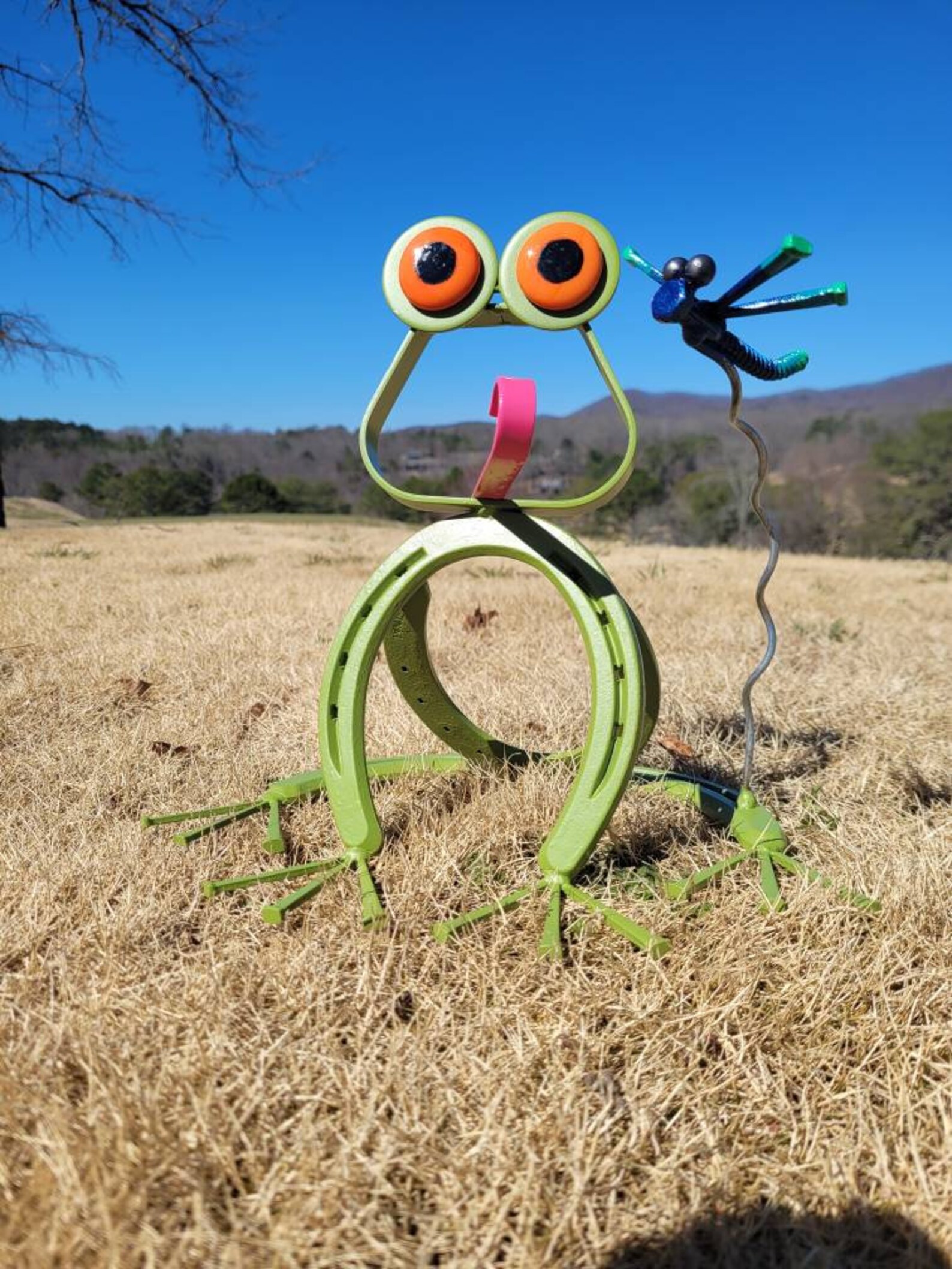 Horseshoe Frog Yard Art Frog Frog Yard Decoration Horseshoe Etsy