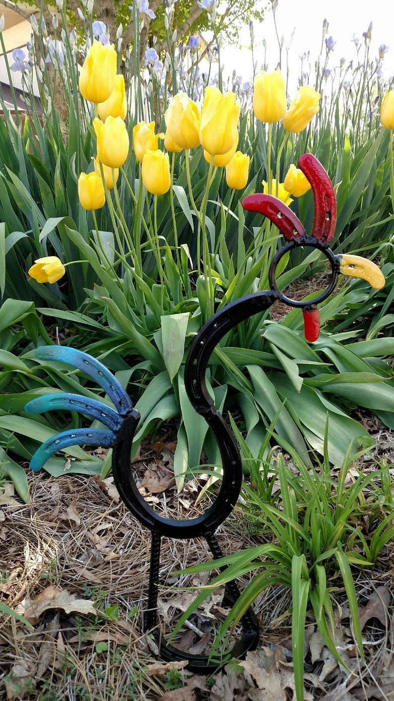 Horseshoe Rooster Horseshoe Yard Art Metal Horseshoe Etsy