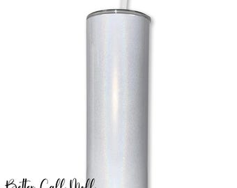 Holographic Shimmer 20oz Skinny Straight Stainless Steel Sublimation Tumbler Blank, Vacuum Sealed