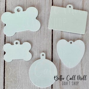 Pet ID Tag Metal Double-Sided Sublimation Blank with Key Ring