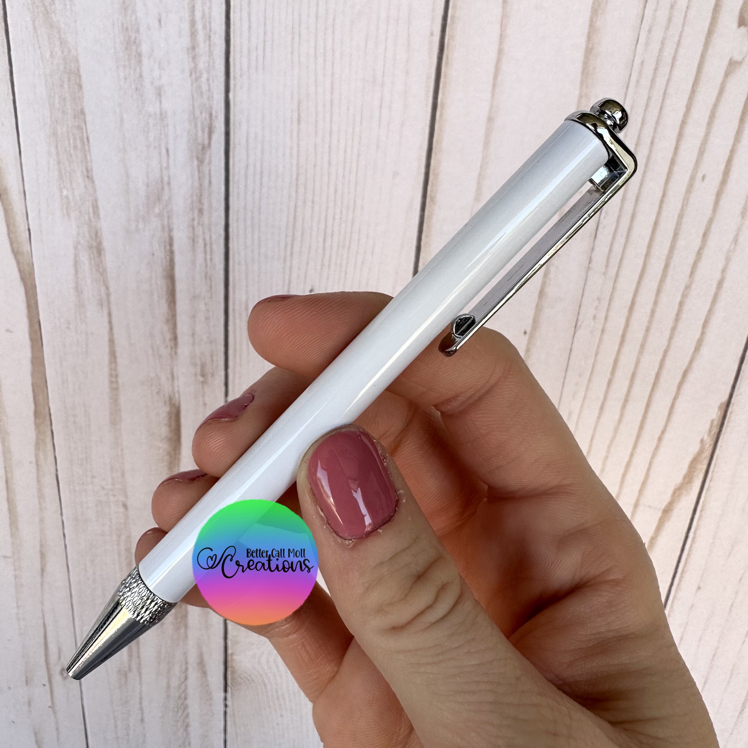 Sublimation Pens Blank Heat Transfer Pen Sublimation Ballpoint Pen with  Shrink Wrap White Aluminum Customized Clip Pen School Supplies for DIY  Office
