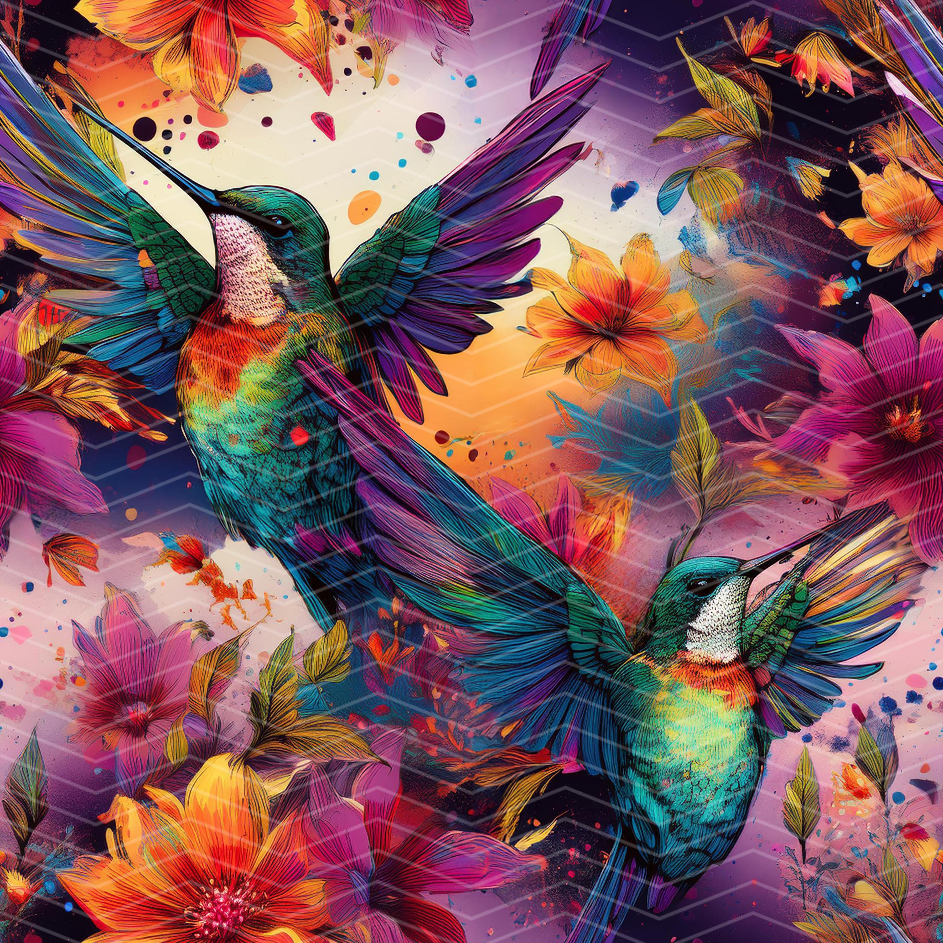 Hummingbird 2 Seamless Pattern PNG | Digital Download - Etsy