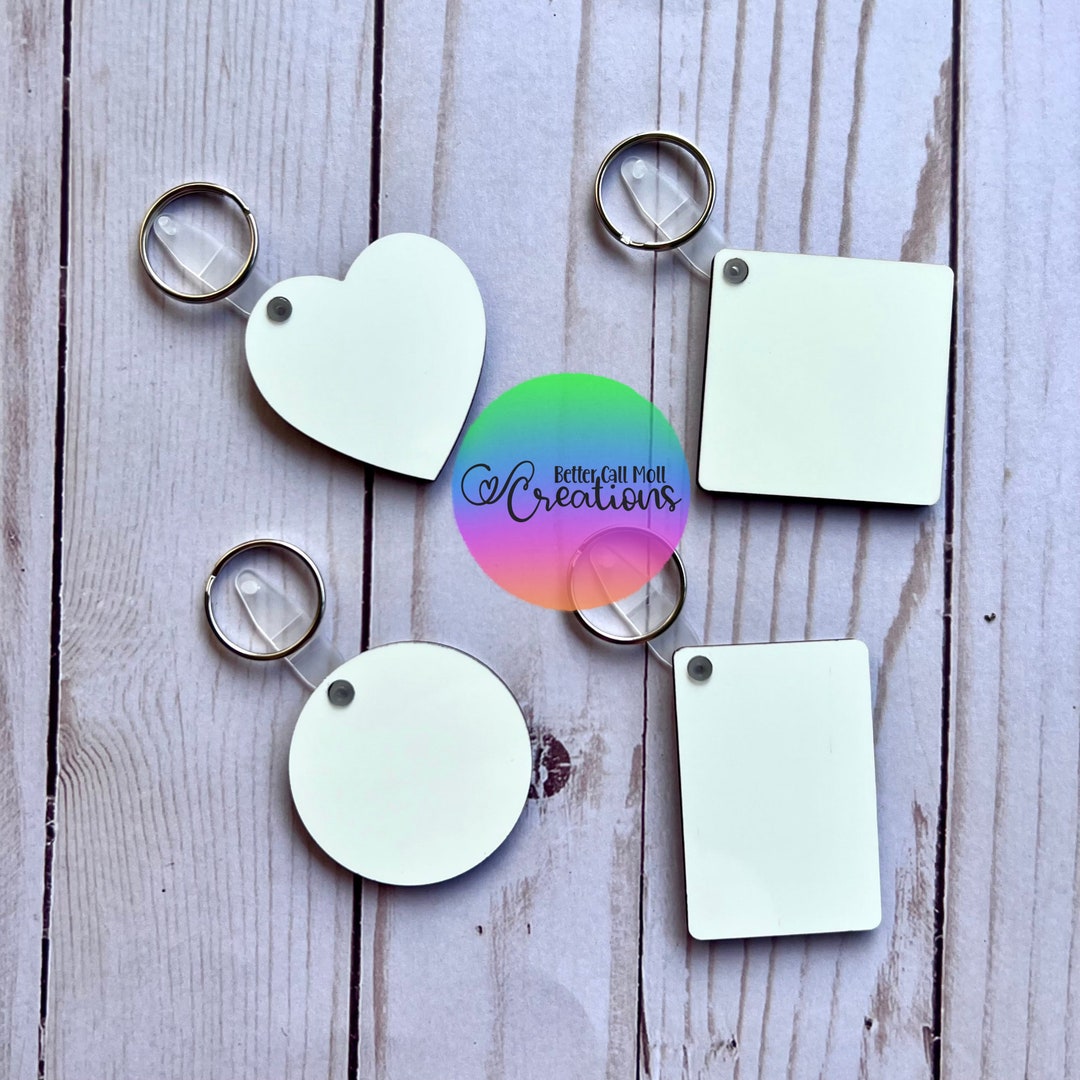Doublesided 2 MDF Sublimation Keychain Blanks Etsy