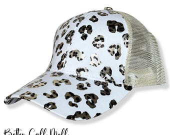 Ponytail Hat Blank, Adjustable Mesh Back Cap for Hat Patches, Messy Bun Ponytail Baseball Hat | Multiple Styles Available