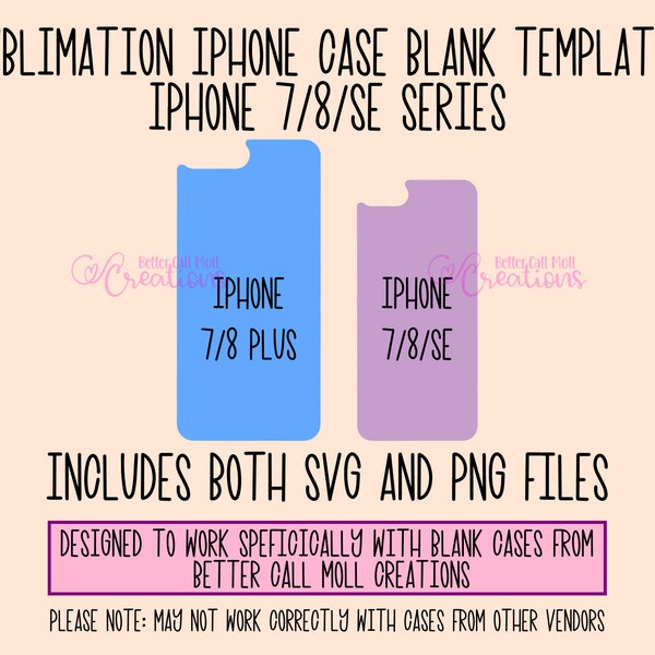 Templates for Sublimation Blank iPhone 7/8/SE Series Cases | Digital Templates | iPhone 7/Plus | iPhone 8/Plus | iPhone SE 2020