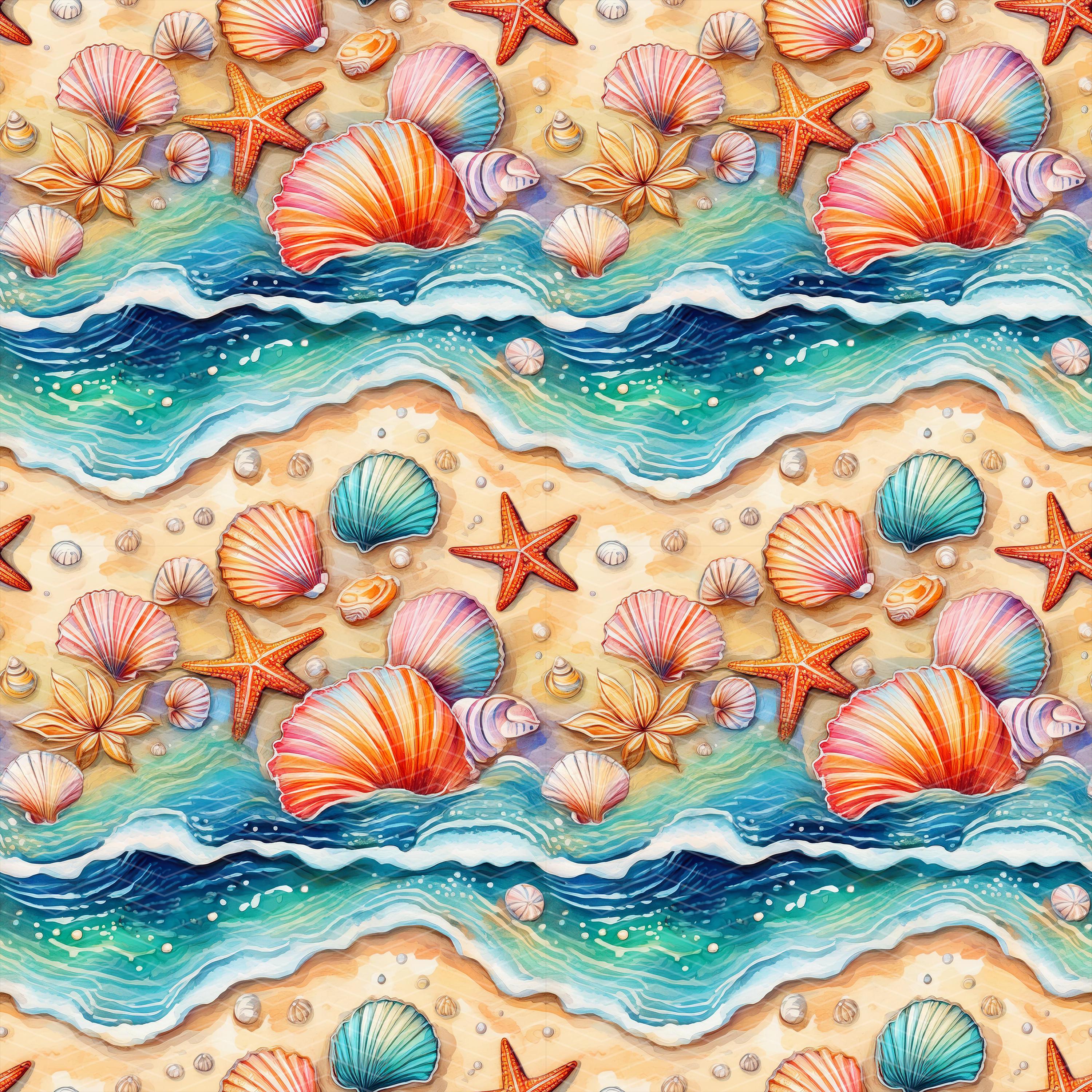 Beach 2 Seamless Pattern PNG | Digital Download - Etsy
