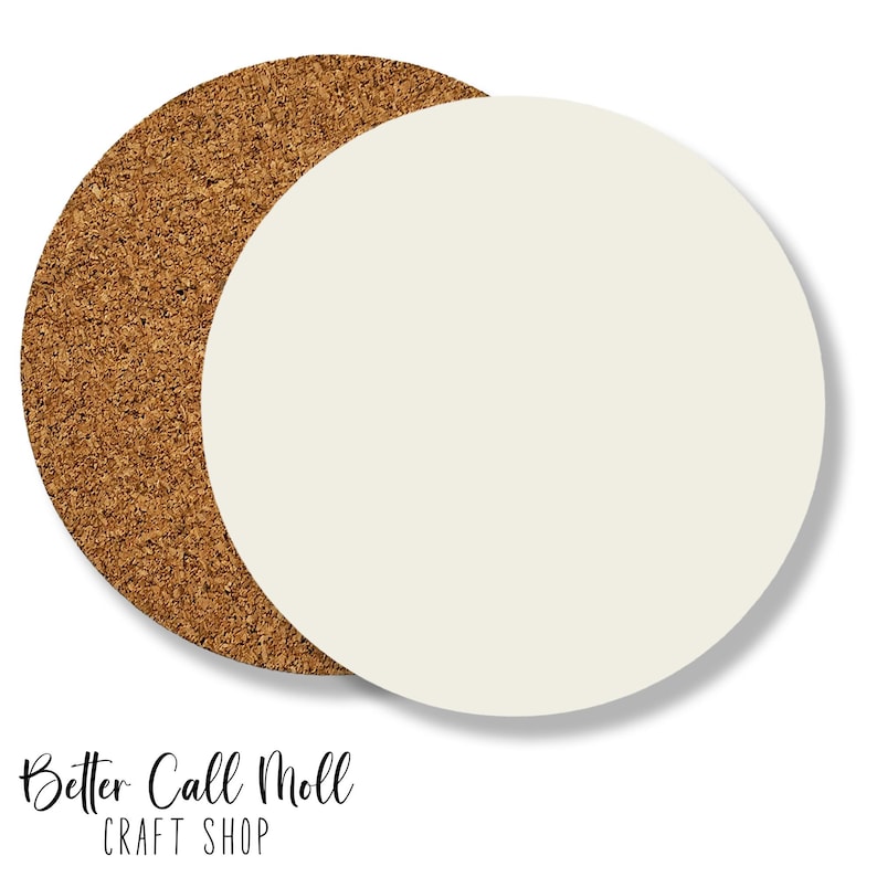 Set of 2 - 3.5 Inch Round Sublimation Coaster Blank, MDF Coaster with Cork Back, DIY Custom Drink Coaster Craft Supply imagem 1