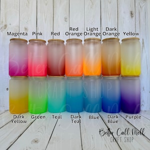 16oz Frosted Ombre Glass Sublimation Tumbler