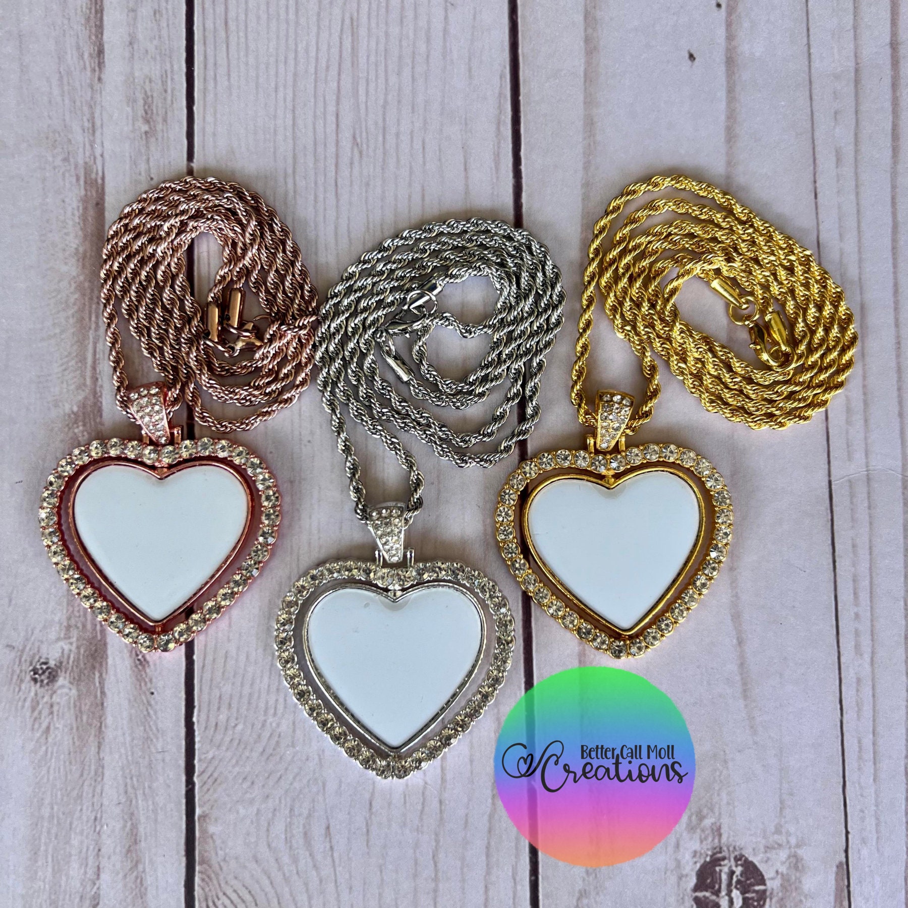 Sublimation Blank Sideways Heart Necklace