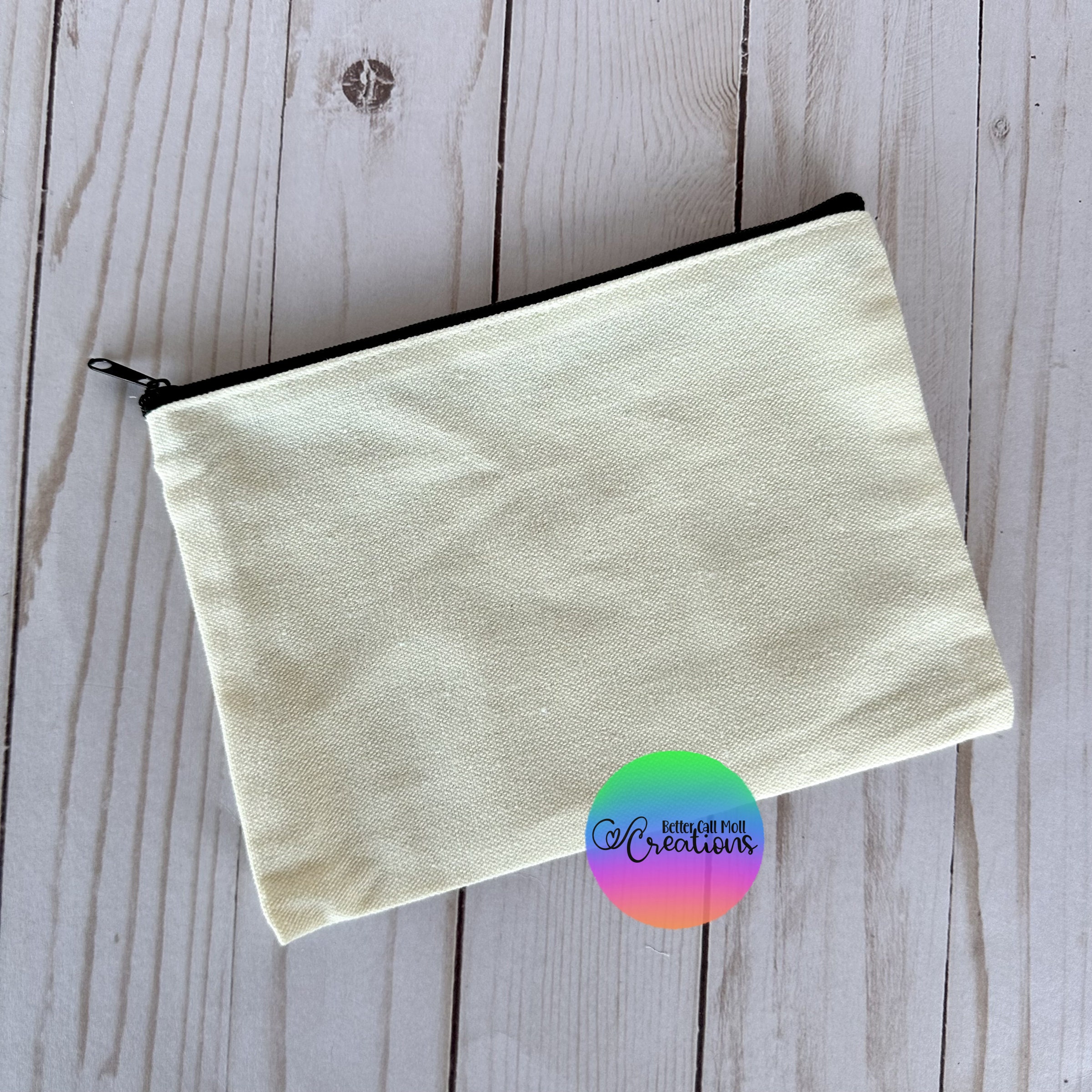 Sublimation Print 12oz White Poly Canvas Sublimation Makeup Bag With  Lining, White Gold Zip, And Blank Cosmetic Pouch For Heat Transfer From  Addisonpong, $2.05