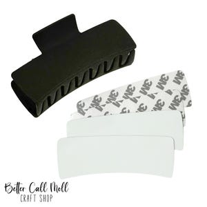 Hair Claw Clip Sublimation Blank, DIY Hair Accessory with Faux Leather Patch, Custom Hair Clip for Sublimation