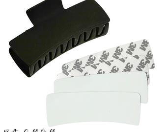 DIY Sublimation Hair Claw Clip Blank with Faux Leather Patches