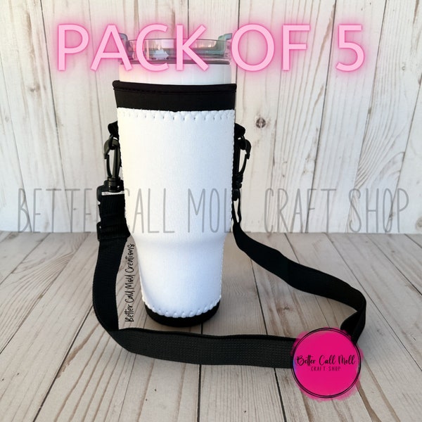 Pack of 5 - 40oz Handle Tumbler Tote Neoprene Sublimation Blank