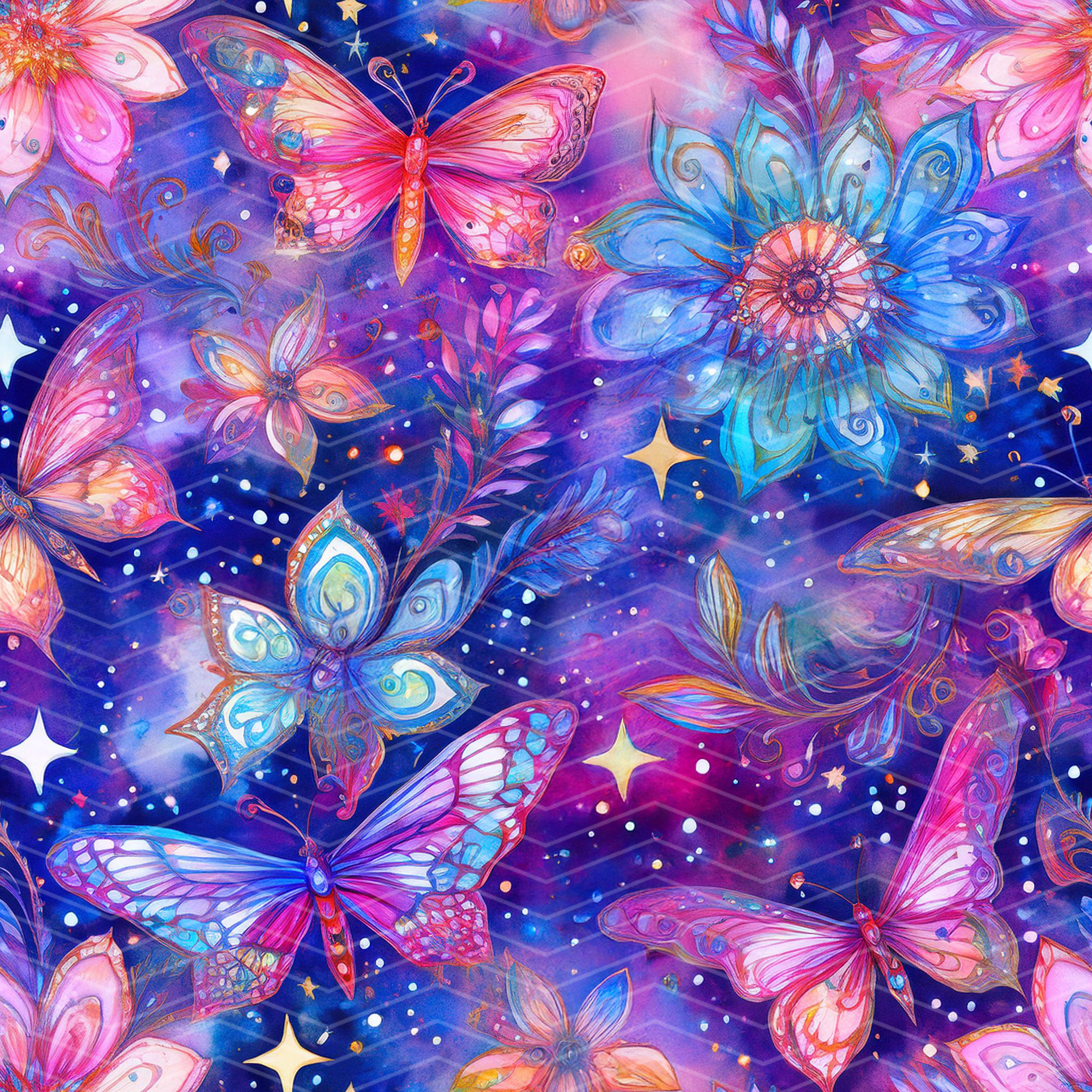 Butterflies and Flowers 1 Seamless Pattern PNG | Digital Download - Etsy