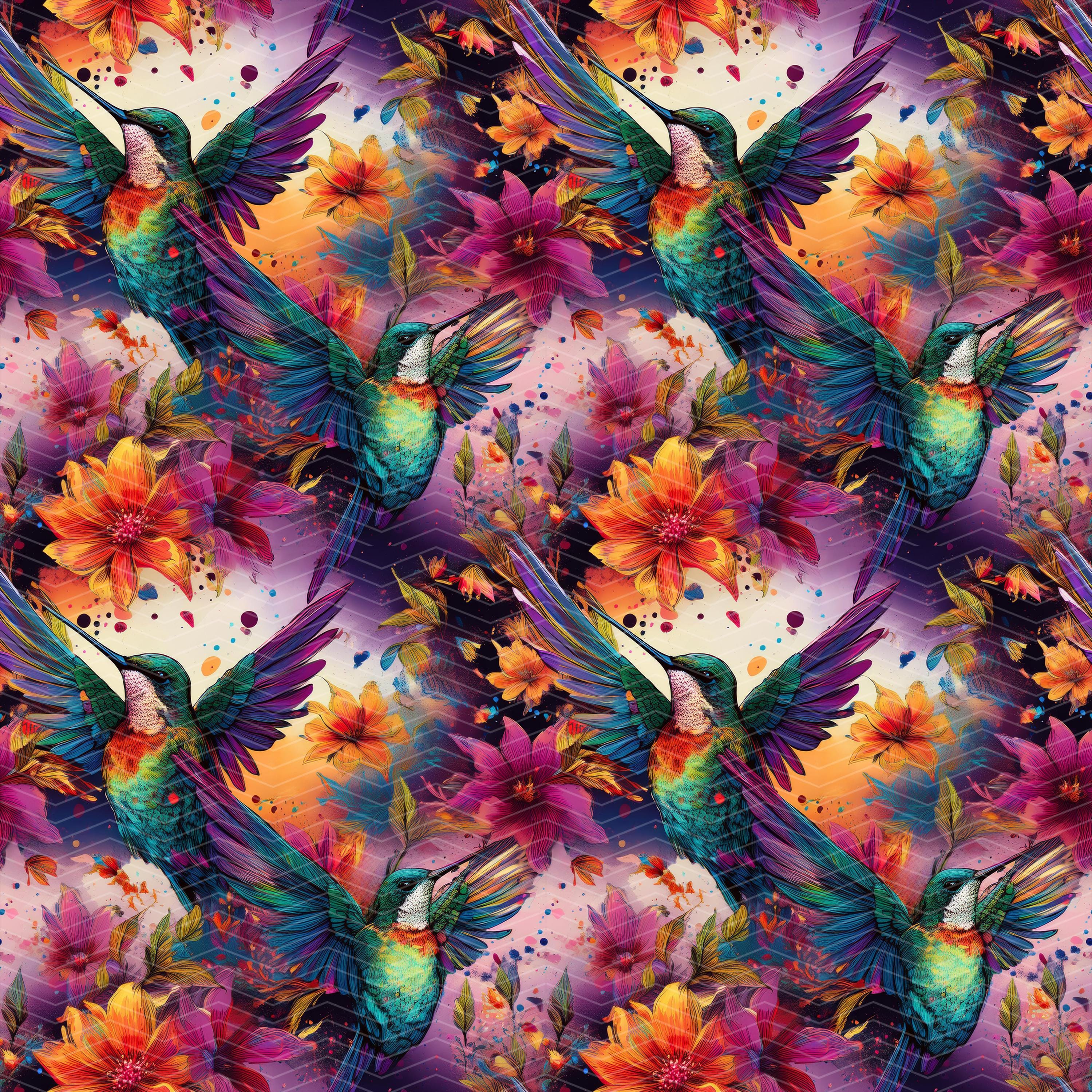 Hummingbird 2 Seamless Pattern PNG | Digital Download - Etsy