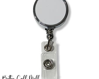 Sublimation Badge Reel Blanks, Retractable ID Badge DIY