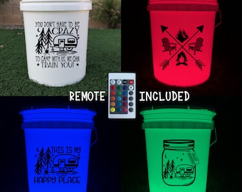Camping Light Bucket Kit | BUCKET NOT Included |Sized for 5 Gallon Bucket | BYOB (Buy Your Own Bucket) Decal Application Kit