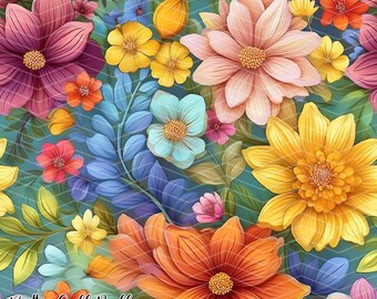 Padrão Floral 5 Sem Costura PNG | Download Digital