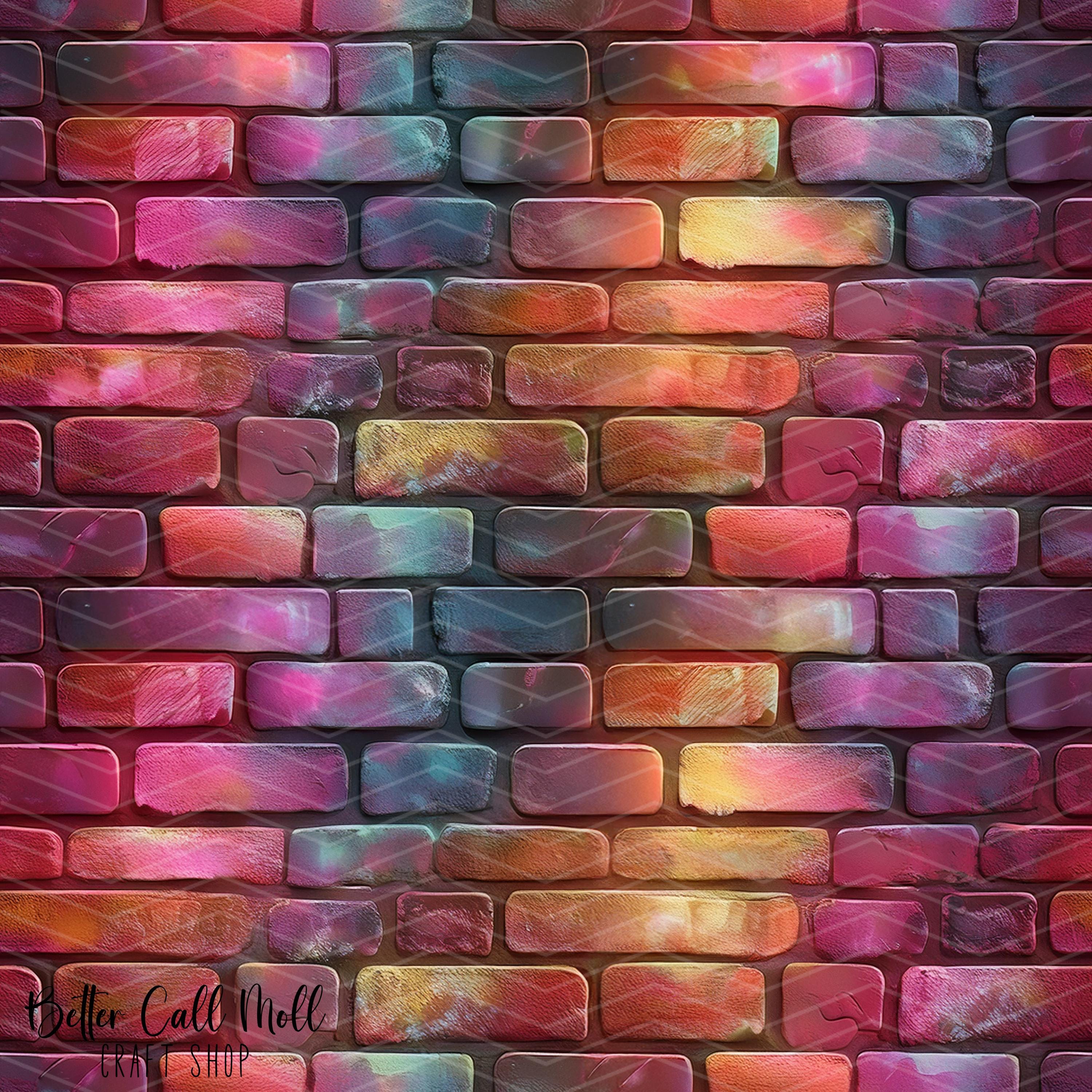 Colorful Bricks Seamless Pattern PNG | Digital Download - Etsy