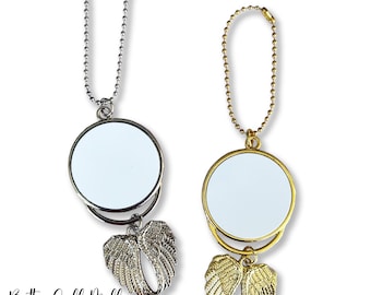 Car Angel Ornament Sublimation Blank, Angel Wing Memorial Charm, Double Sided Metal DIY Keepsake