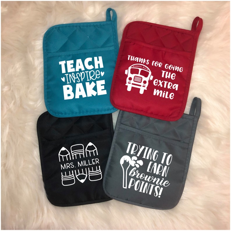 Teacher Pot Holders Teacher Gifts Personalized Pot Holders Etsy