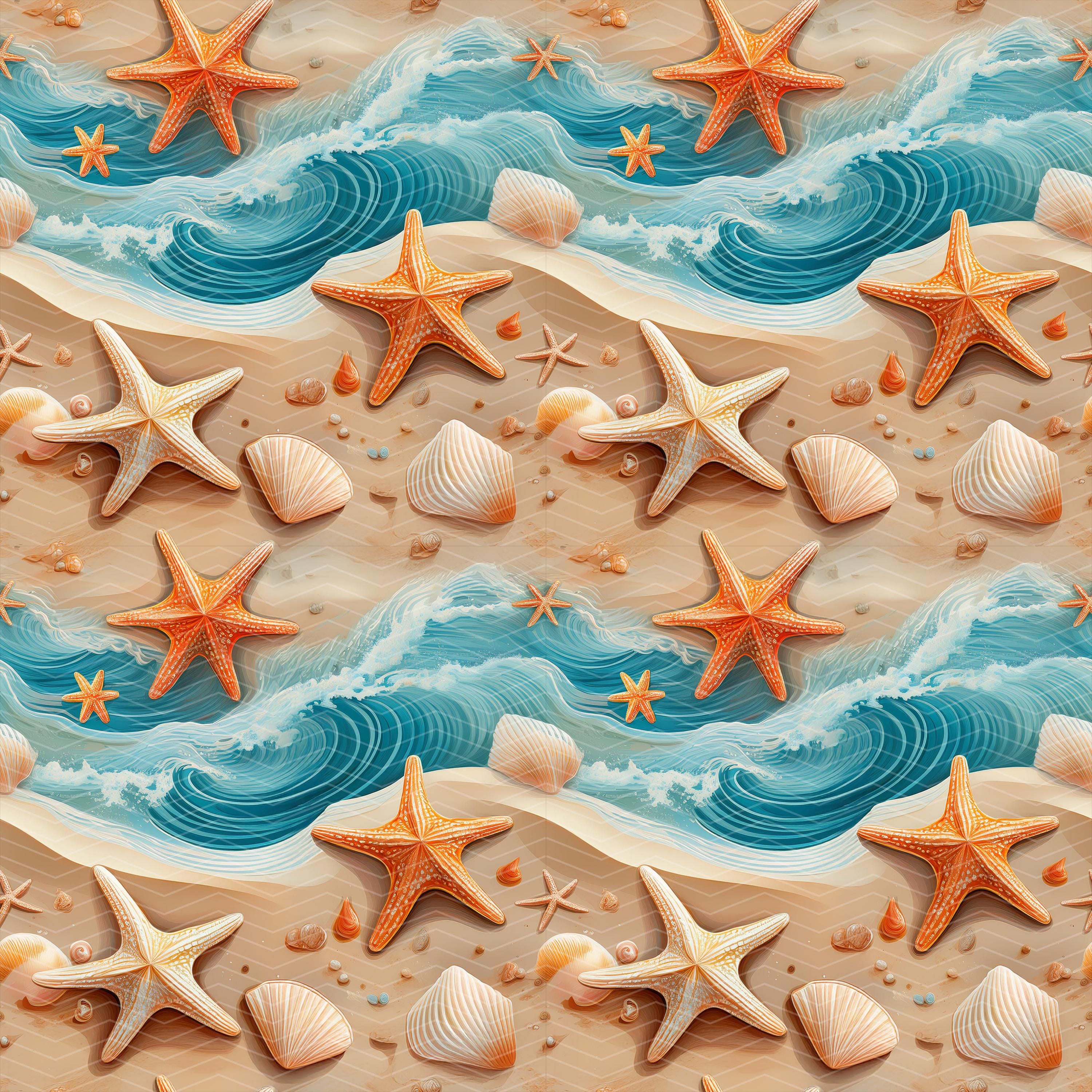 Beach Pattern Backround Beach 1 Seamless Pattern PNG | Digital Download - Etsy