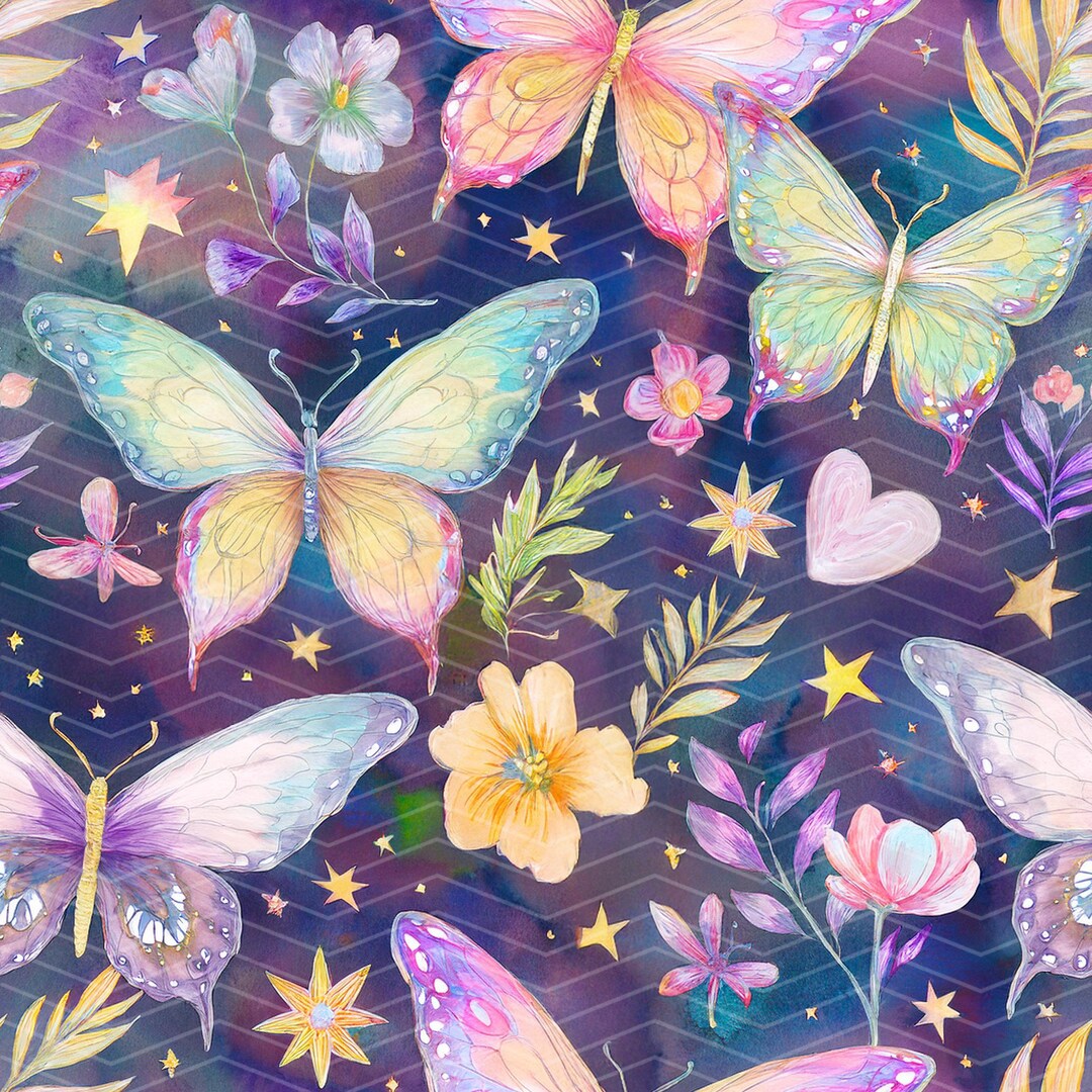 Butterflies 1 Seamless Pattern PNG | Digital Download - Etsy