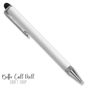 Stylus Sublimation Pen Blank, Twist Retractable Ballpoint Pen with Black Ink, Custom Pen DIY Craft Supply