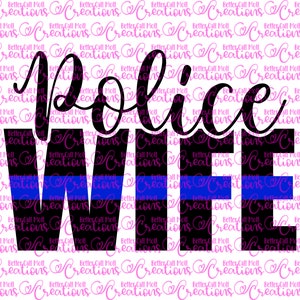 Esposa de la policía SVG y PNG / Línea azul delgada