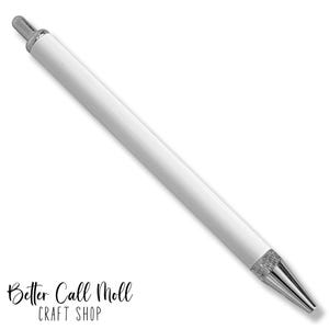 Clipless Sublimation Pen Blank, DIY Custom Ballpoint Pen, Personalized Pen Craft Supply with Ink