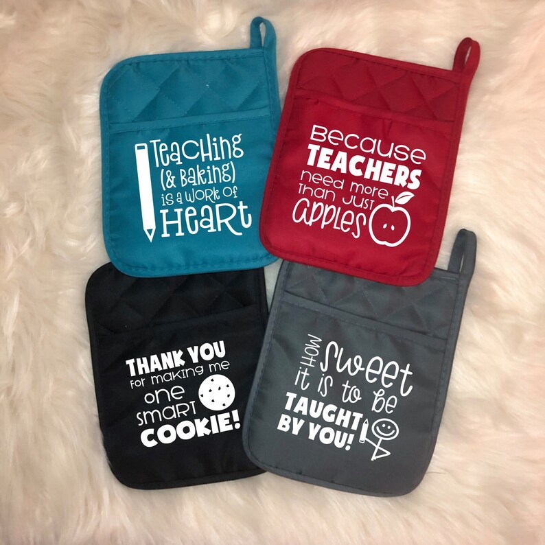 Teacher Pot Holders Teacher Gifts Personalized Pot Holders Etsy