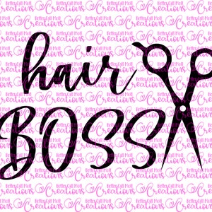 Hair Boss with Scissors SVG and PNG