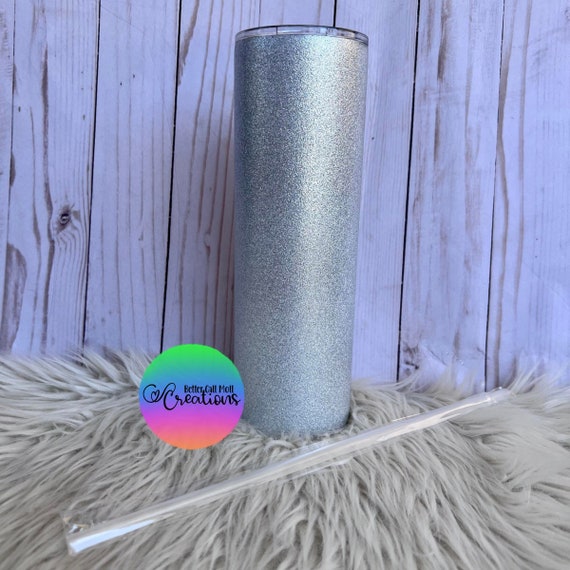 BULK 30oz Silver Glitter Sublimation Tumbler Skinny Straight Etsy