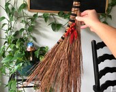 Handmade Witches Broom, Handmade Broom, Handmade Witches Besom, Turkey Wing Style Hand Broom