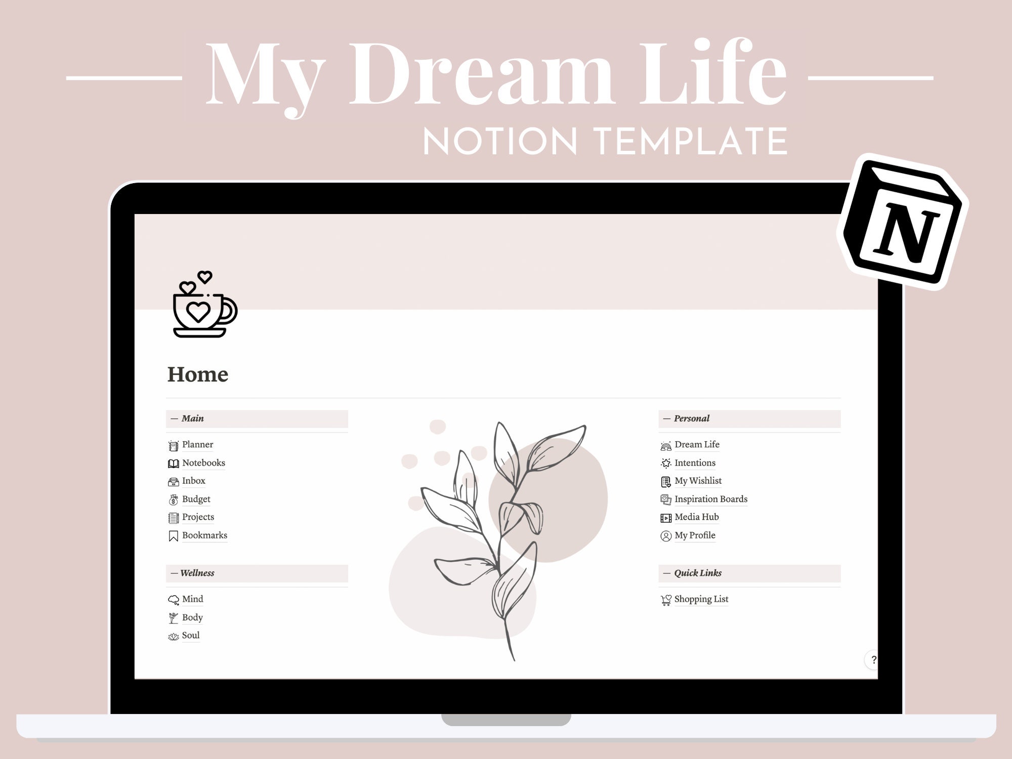 My Dream Life Notion Template Etsy Canada