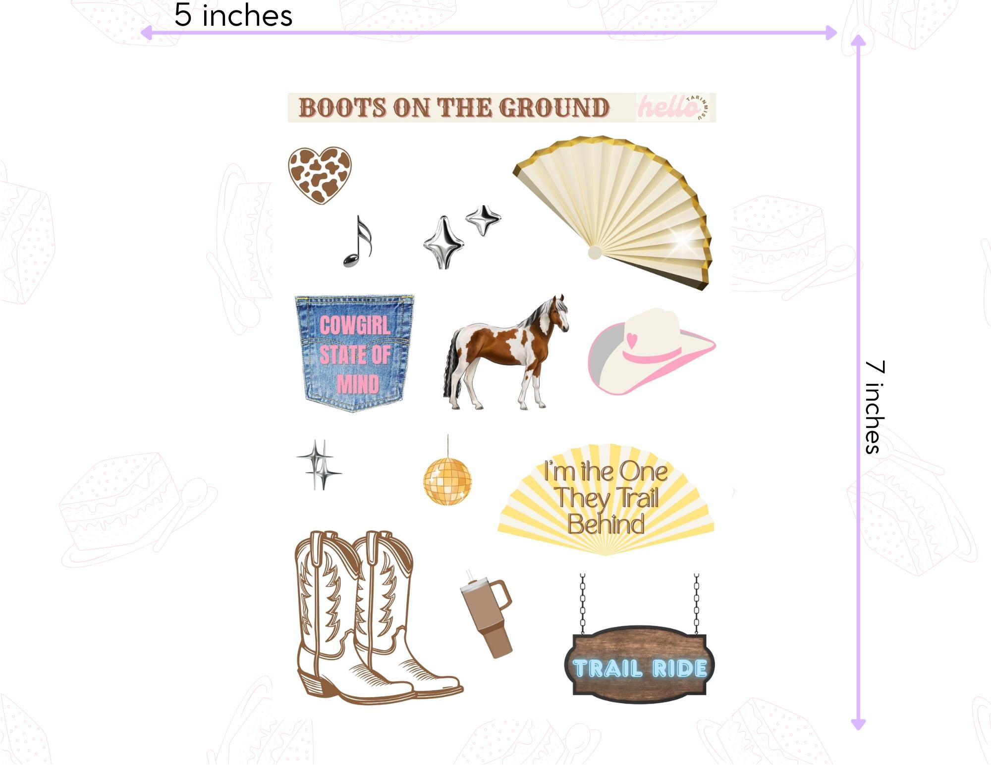 Boots on the Ground Sticker Sheet – Trail Ride, Rodeo & Cowgirl ...