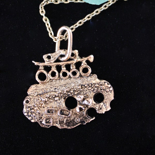 Spectaculaire brutaliste MCM Pendentif Collier