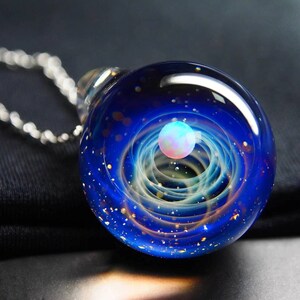 Dainty Stylish Solar System Necklace, Galaxy Astronomy Pendant Jewelry ...
