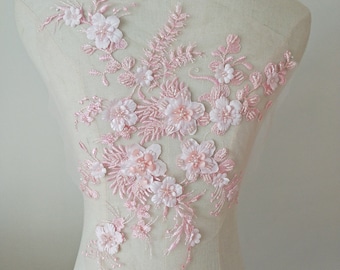 Handmade Appliques, Lace Embroidery Appliques4pcs 3D Flower