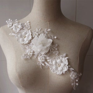 peach and gold Lace 3D flowers appliques coral pink lace appliques for bridal dress girls dance costume dress sewing accessories