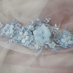 light pink 3D flowers embroidered lace applique,off white bridal 3d floral lace patches for wedding costume dance dress sewing