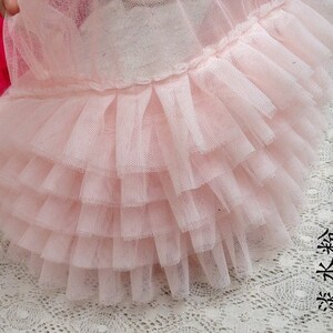 pink 3D ruffled fabric trim, ruffle trim mesh fabric trimming, 3D flowers pleated trim sewing accessories