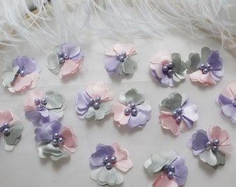 10 pezzi di applicazioni in pizzo a forma di fiori 3D in vari colori, toppe floreali in tessuto a forma di petalo 3D per abito da sposa, vestito da cucito, 3,6 cm