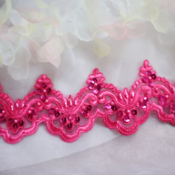 Hot Pink Lace Etsy