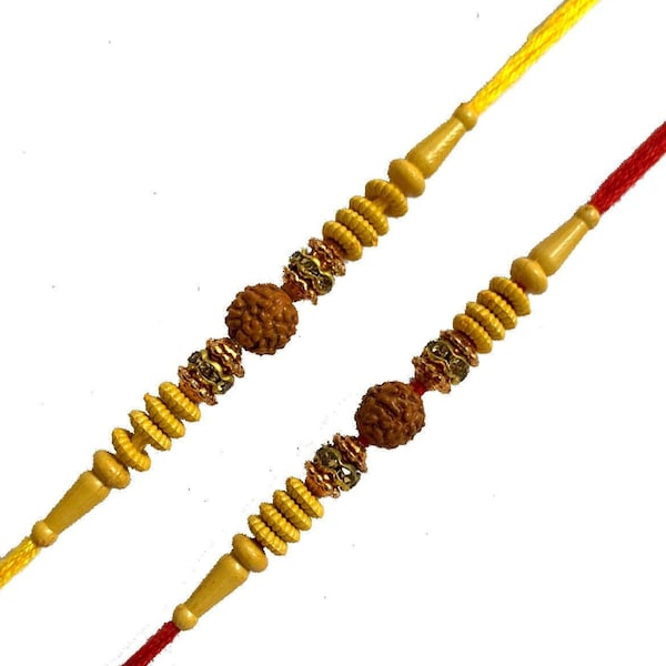 Set of Two Rakhi, Stone & Moti, Thread. Rakhi, Raksha Bandhan Gift for Your Brother Vary Color and Multi Design