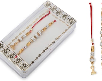 Set of 2 Rakhi for Bhaiya Bhabhi quick delivery and free shipping for Raksha Bandhan Festival Designer Rakhi Bracelet Couple Rakhi